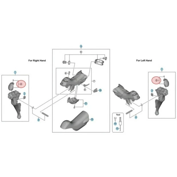 Capot Frontal De Manette De Vitesses Et De Frein Shimano Dura Ace ST-R9100 3 Capot Frontal De Manette De Vitesses Et De Frein Shimano Dura Ace ST-R9100