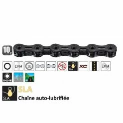 Chaîne 10 Vitesses Yaban S101 Ti Noir -Boutique Pneus et Chambres à Air pas cher chaine 10 vitesses yaban s101 ti black 1