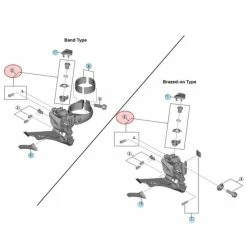 Kit De Visserie De Fixation De Câble De Dérailleur Avant Shimano Ultegra FD-R8000 -Boutique Pneus et Chambres à Air pas cher kit de visserie de fixation de cable de derailleur avant shimano ultegra fd r8000 1